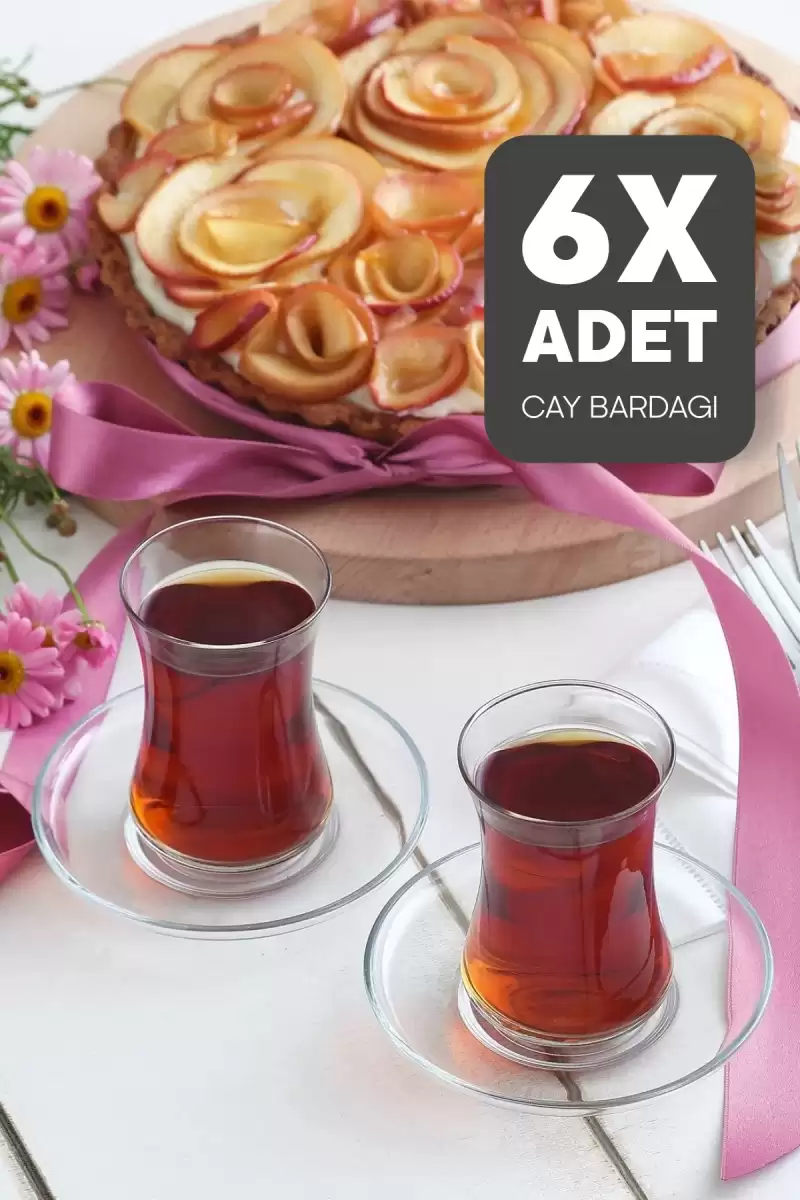 6lı Çay Bardağı İnce Tabanlı 175 ml. Duru Cam Çay Bardağı Takımı