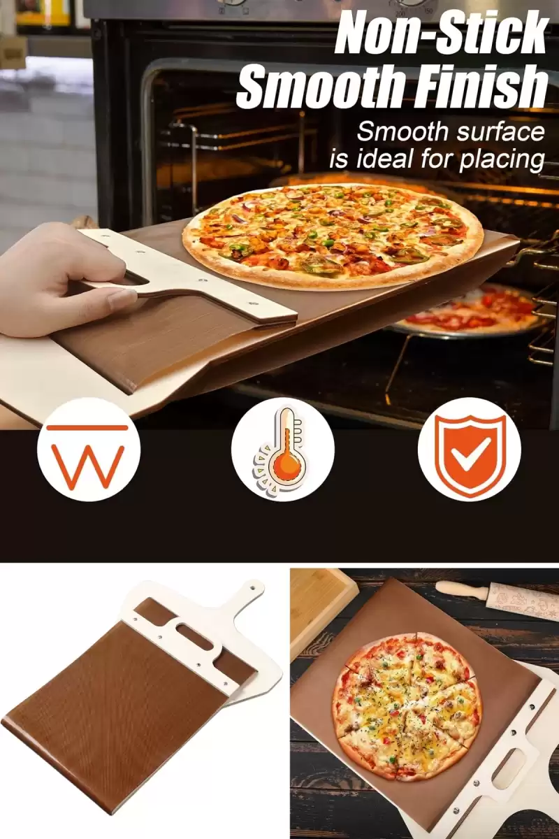 Büyük Boy Sürgülü Pizza Küreği Kaydırılabilir Ahşap Pasta Ekmek Fırın Pide Küreği Yapışmaz Kürek