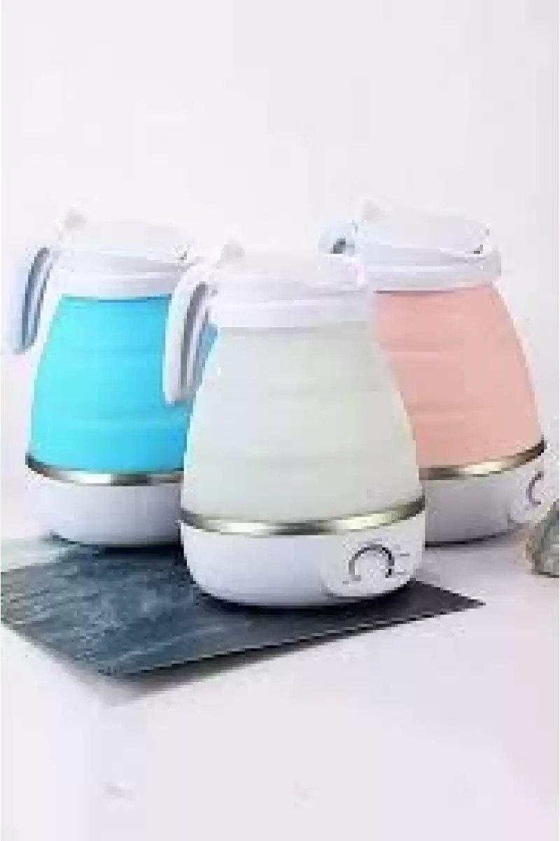 Silikon Katlanır Elektrikli Çay Kahve Su Isıtıcı Kettle Taşınabilir Seyahat Piknik Çaydanlık 600ml