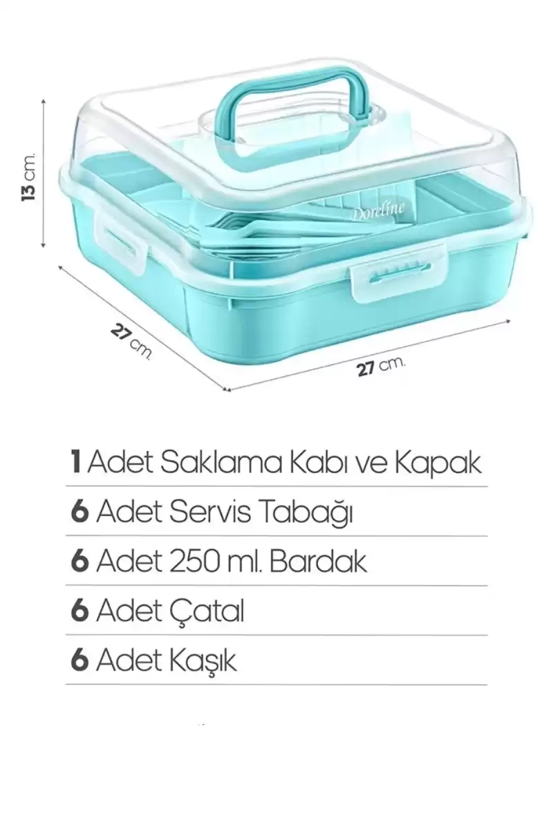 6 Kişilik Piknik Seti - Çantalı Piknik Seti 25 Parça Piknik Organizer Kamp Magic Piknik Seti