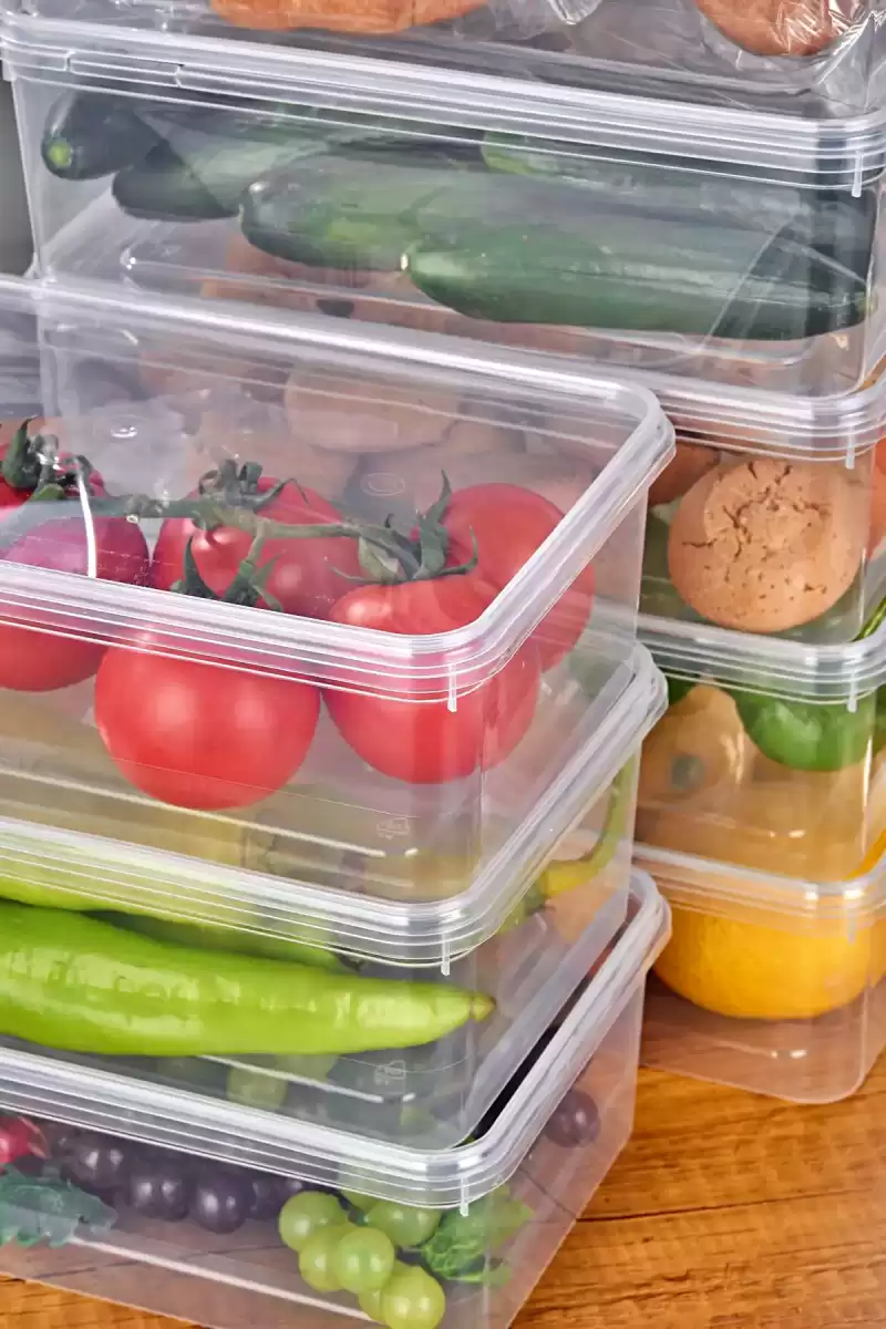 10lu Buzdolabı Organizer Kendinden Kapaklı Mikrodalga Difrize Uygun 2000ml Dikdörtgen Saklama Kabı