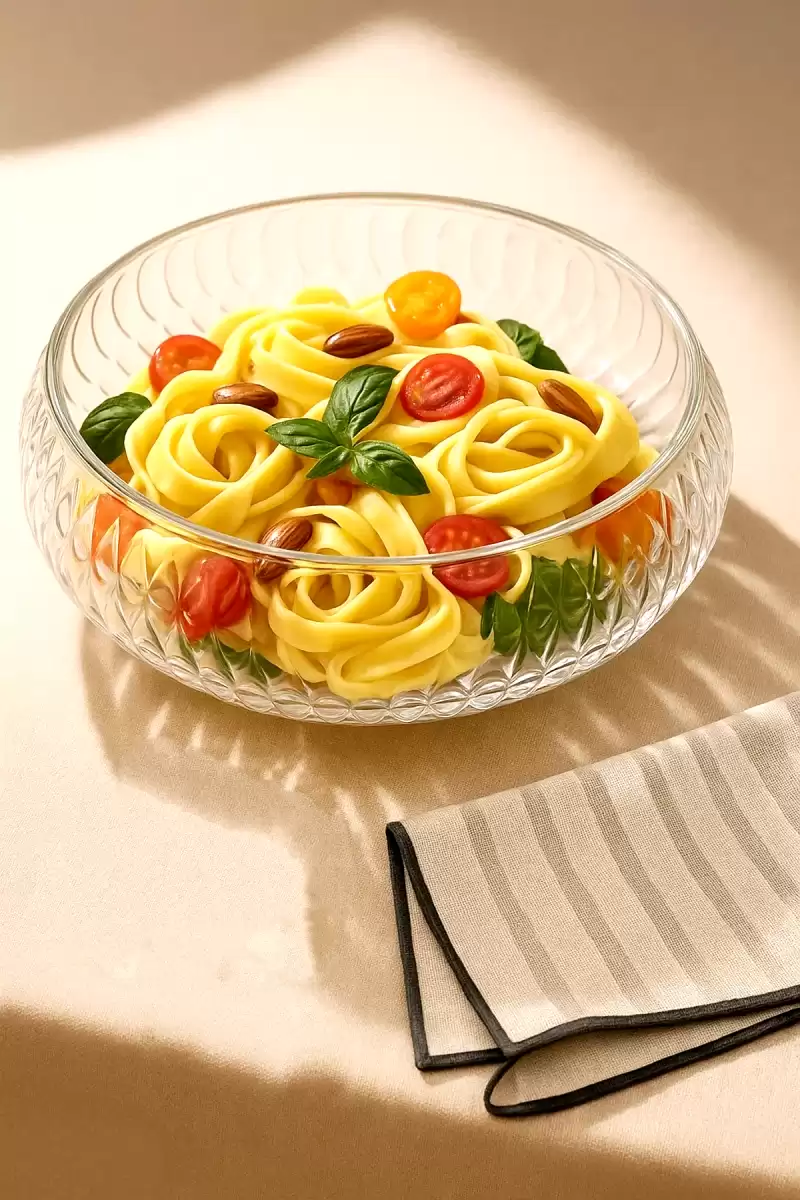 Büyük Boy Rustik El Yapımı Cam Salata Kasesi Meyve Makarna Çerez Sunum Tabağı Servis Kase Cam Kabı