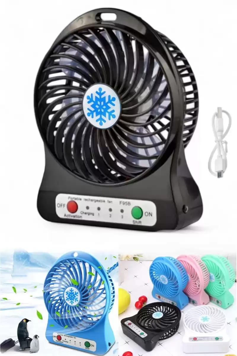 Masaüstü Şarjlı Portatif Mini Fan Vantilatör Soğutucu Lambalı Öğrenci Yatak Odası Ofis için İdeal