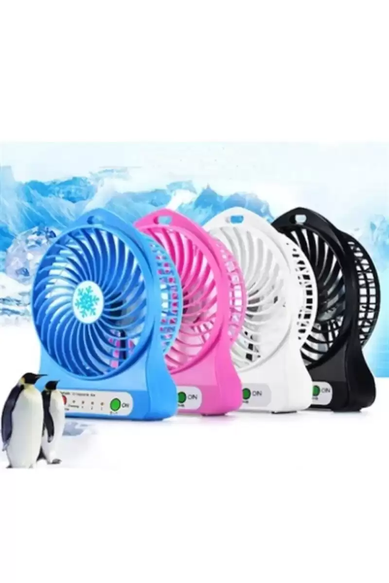 Masaüstü Şarjlı Portatif Mini Fan Vantilatör Soğutucu Lambalı Öğrenci Yatak Odası Ofis için İdeal