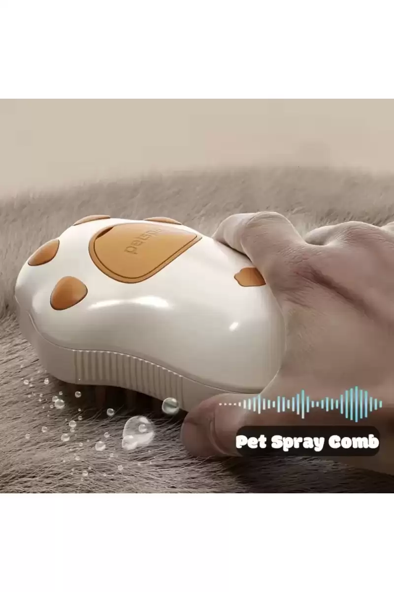2li Pati Desen Buharlı Şarjlı Kedi Köpek Tarağı Silikon Fırçası Evcil Hayvan Bakım Tüy Alma Tarak