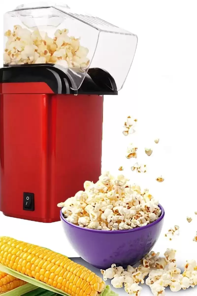 Popcorn Mısır Makinesi Yağsız Mısır Patlatma Makinası 1200W Elektrikli Sıcak Havalı Mısır Makinesi