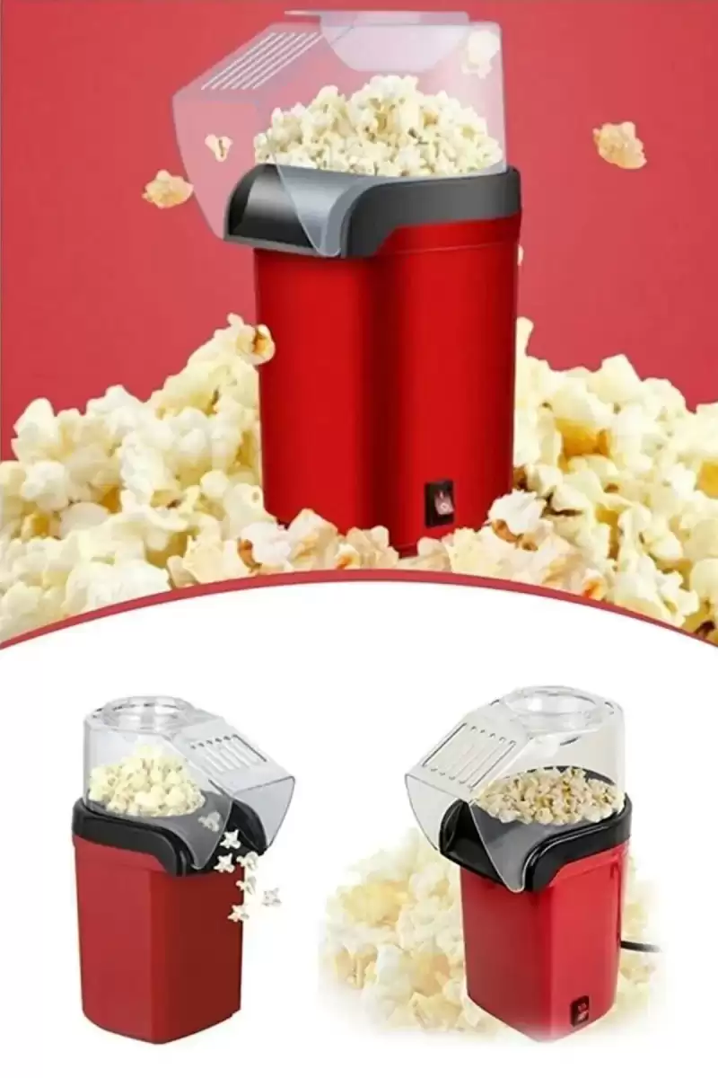 Popcorn Mısır Makinesi Yağsız Mısır Patlatma Makinası 1200W Elektrikli Sıcak Havalı Mısır Makinesi