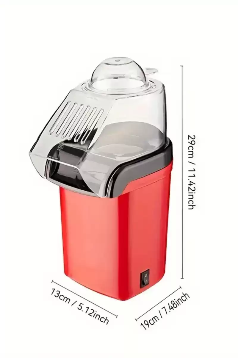 Popcorn Mısır Makinesi Yağsız Mısır Patlatma Makinası 1200W Elektrikli Sıcak Havalı Mısır Makinesi