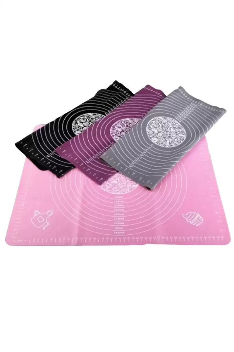 Silikon Hamur Matı Hamur Açma Pasta Fırın Altlığı Matı Ölçülü Hamur Yoğurma Renkli Büyük Boy 65X45