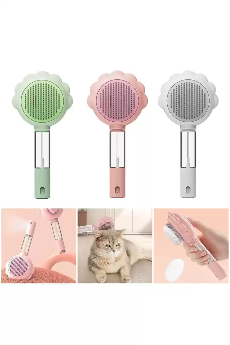 2li Sprey Hazneli Otomatik Temizlenen Kedi Köpek Tüy Toplayıcı Tarak Evcil Pet Hayvan Tüy Fırçası