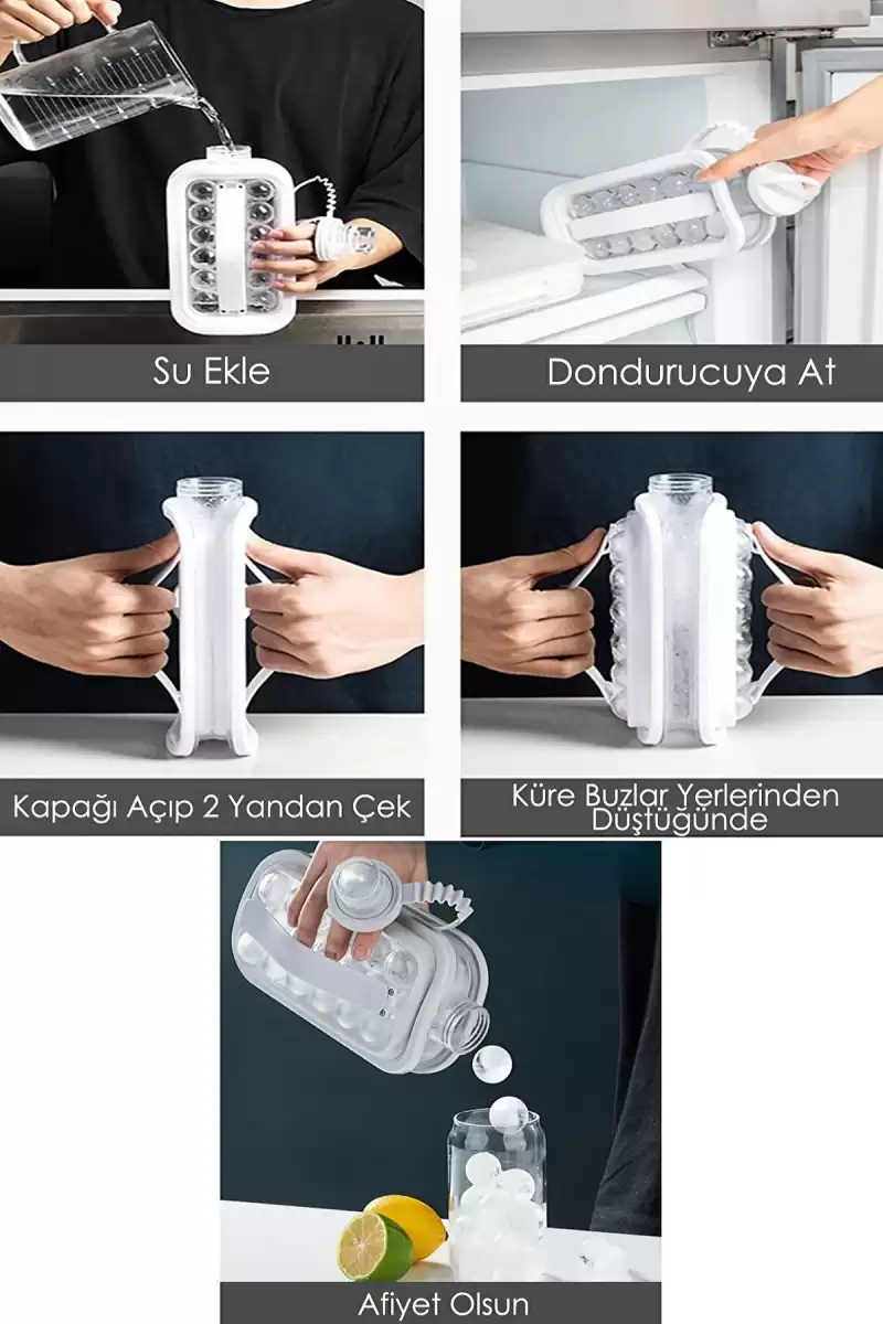 Katlanır Buz Küpü Kalıbı Matara İçecek Şişesi Taşınabilir Suluk Kalıbı Maker Su Şişesi Buzluk