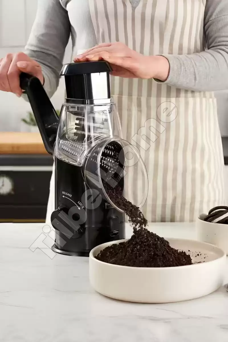 Vegetable Grinder Pro Öğütücü Dilimleyici Kollu Rende 3 Çelik Bıçaklı Sebze Doğrayıcı Mutfak Robotu
