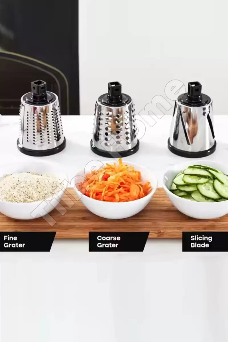 Vegetable Grinder Pro Öğütücü Dilimleyici Kollu Rende 3 Çelik Bıçaklı Sebze Doğrayıcı Mutfak Robotu