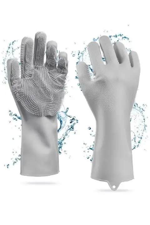 Sihirli Magic Bulaşık Eldiveni Tırtıklı Elastik Kaymaz Dayanıklı Fırın Mutfak Araç Yıkama Eldiveni