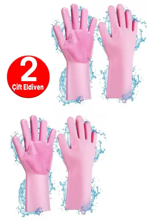 Sihirli Silikon Bulaşık Yıkama Eldiveni Tencere Tava Ovma Lavabo Mutfak Fırın Temizlik Iş Eldiven