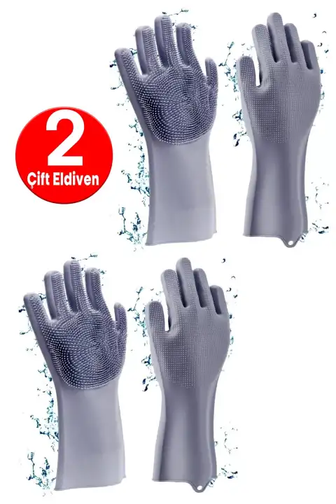 Sihirli Silikon Bulaşık Yıkama Eldiveni Tencere Tava Ovma Lavabo Mutfak Fırın Temizlik Iş Eldiveni