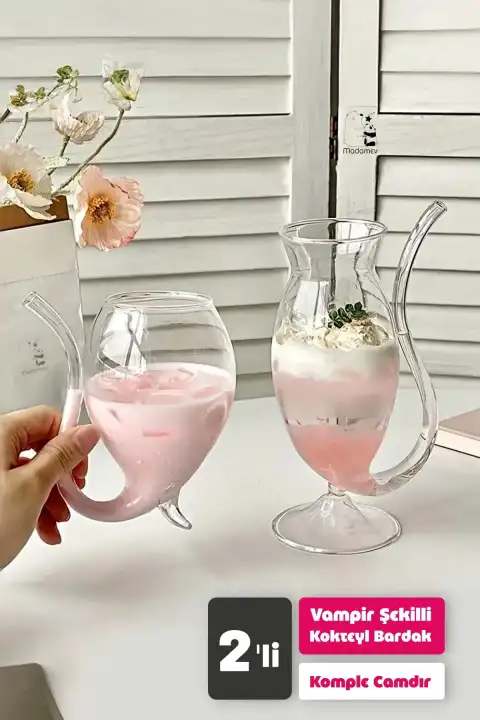 2li Parti Bardak Seti Vaso Cocktail & Vampir Kokteyl Coupes Vaso Borosilikat Bardak Serisi
