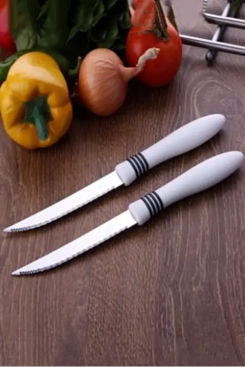 2li Uzun Lazer Kesim Bıçak Kıvrımlı Domates Sebze Meyve Bıçağı