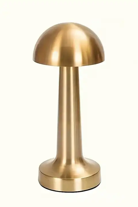 3 Işık Renkli Şarjlı Dim Edilebilir Masa Lambası Gold Kasa Masaüstü Dekoratif Mantar Lamba