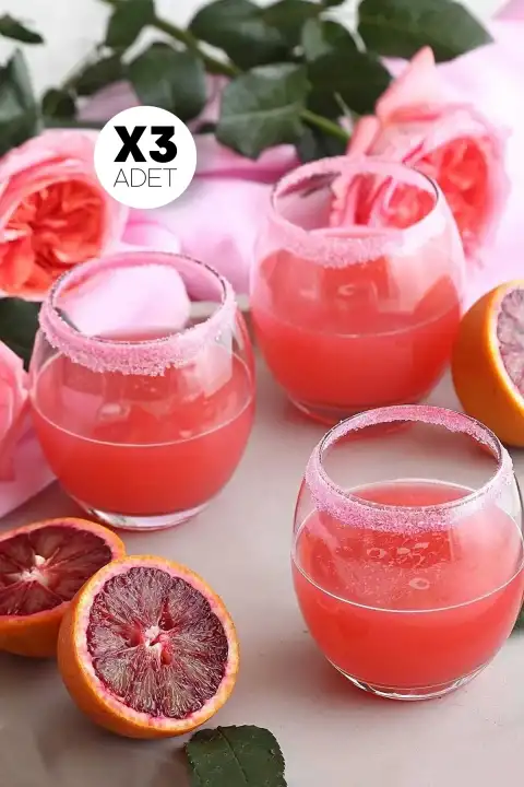 3lü Empire 405 ml Meşrubat Kokteyl Cam Bardak Seti Kahve Sunum Bardağı