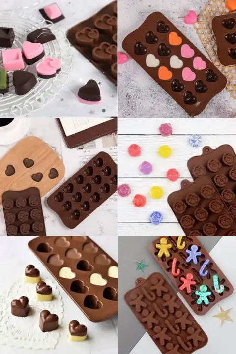 Silikon Dubai Çikolata Kalıbı Çok Figürlü Mini Jelibon Şekilli Buzluk Dondurma Kalıpları