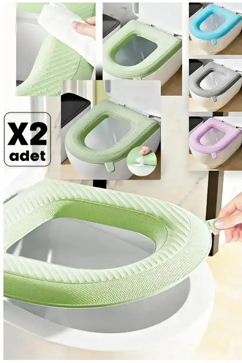 2li Yıkanabilir Silikon Klozet Kapağı Süngeri Su Geçirmez Tuvalet Klozet Kılıfı Mideri Kapağı