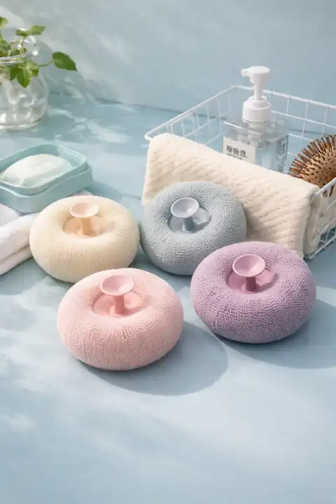 Vantuzlu Banyo Lifi Vücut Kesesi - Hızlı Köpüren Yumuşak Banyo Süngeri ve Masaj Fırçası