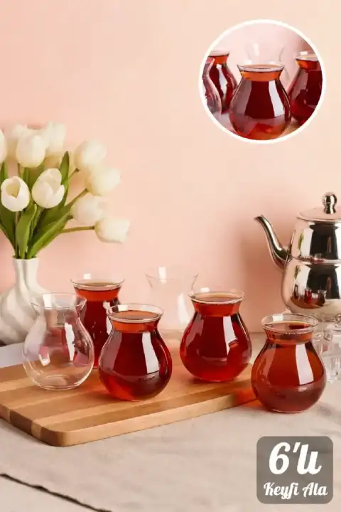 6’lı Keyfi Ala Classic Cam Çay Bardağı Seti Isıya Dayanıklı, Şık ve Modern Tasarım