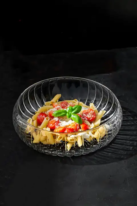 Büyük Boy Rustik El Yapımı Cam Salata Kasesi Meyve Makarna Çerez Sunum Tabağı Servis Kase Cam Kabı