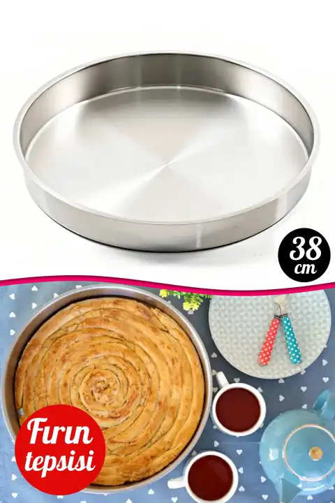 Paslanmaz Alüminyum Yuvarlak Fırın Tepsisi Tatlı Baklava Tepsisi Davul Tepsi Fırın Börek Tepsisi