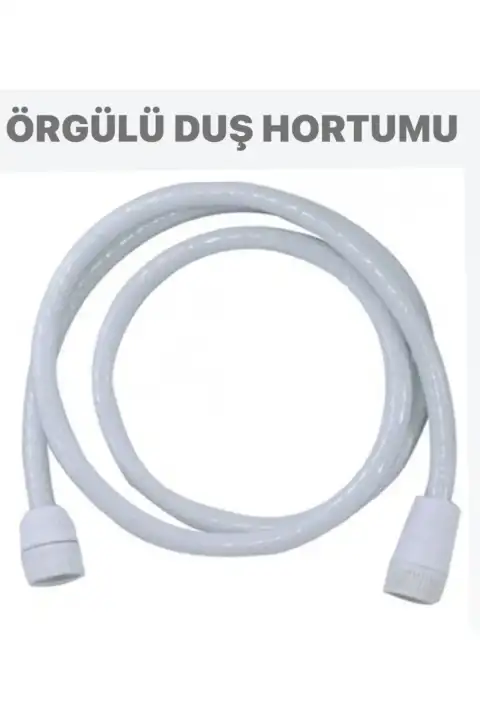 PVC örgülü duş hortumu elektrikli şofben termosifon duş hortumu beyaz 150cm