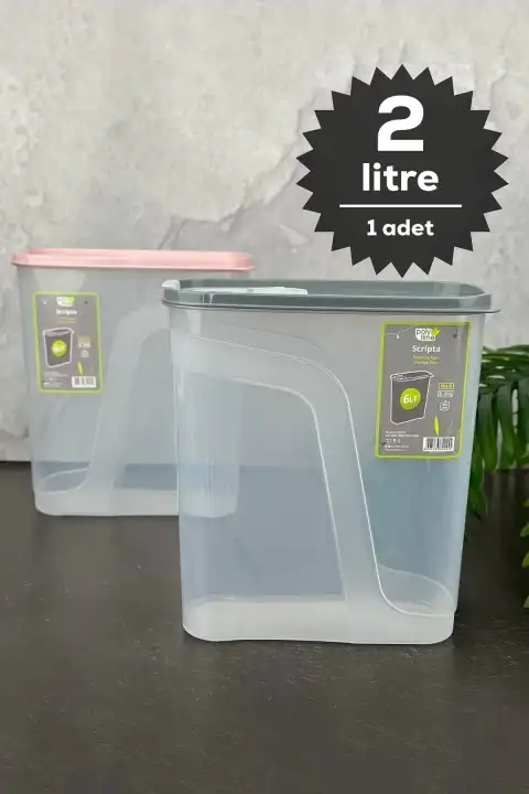 Saklama Kabı Sızdırmaz Kapaklı Mutfak Organizer Bakliyat Gıda Erzak Saklama Kutusu 2 Lt.