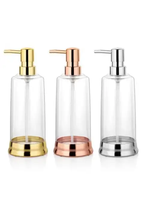 Seffaf Sıvı Sabunluk Gümüş Bronz Altın Sıvı Sabunluk 750 ml.