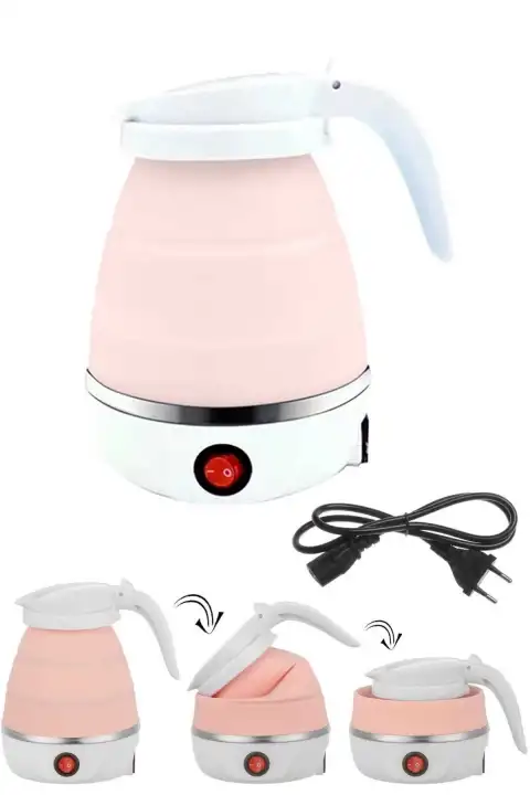 Silikon Katlanır Elektrikli Kahve Çay Su Isıtıcı Kettle Taşınabilir Seyahat Piknik Çaydanlık 600ml.