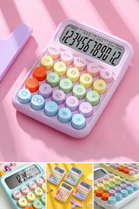 Yeni Nesil Hesap Makinesi Renkli Tasarım -Şeker Mor Renkli Okul İş Ofis 12 Haneli LED Ekranlı Q6