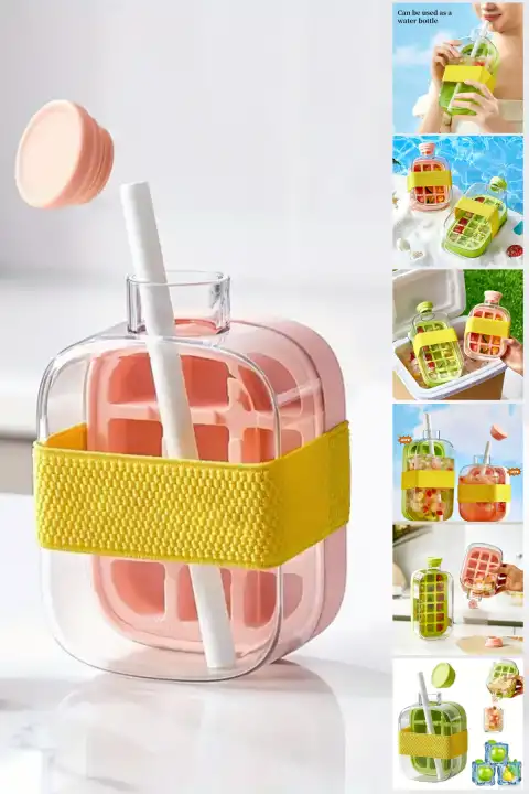 Yeni Nesil Pipetli Buz Kalıbı Matara Buz Kalıbı Retro Su Şişesi Kapaklı Taşınabilir Buz Küpü 500ml