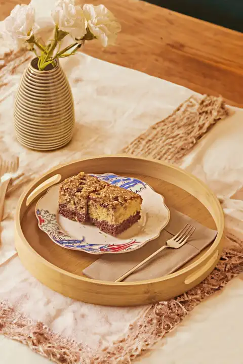 Yuvarlak Bambu Tepsi Küçük Boy Kahvaltı Çay Kahve Servis Sunum Tepsisi Darke Kitchen Kulplu Tepsi