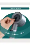 3 Fonksiyonlu Banyo Duş Başlığı Turbo Yüksek Basınçlı Masaj Duş Başlığı
