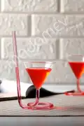 Spiral Cocktail Kendinden Pipetli Martini Kokteyl Sunum Bardağı New Stil Cam Meşrubat İçki Bardağı - Görsel 3