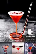 Spiral Cocktail Kendinden Pipetli Martini Kokteyl Sunum Bardağı New Stil Cam Meşrubat İçki Bardağı - Görsel 1