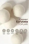 6 Adet Çamaşır Yün Kurutma Topu XXL Büyük Boy Doğal Yumuşatıcı Çamaşır Kurutma Makinesi Topları