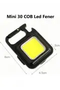 USB Şarjlı El Feneri Mini LED Lamba Anahtarlık Taşınabilir 4 Fonksiyonlu Kamp Feneri Ofis Lambası