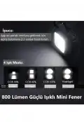 USB Şarjlı El Feneri Mini LED Lamba Anahtarlık Taşınabilir 4 Fonksiyonlu Kamp Feneri Ofis Lambası