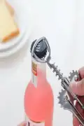 Metal Tirbüşon Şarap Açıcı Mantar Türbişon Şişe Kapak Açacağı Fonksionlu Mutfak Aleti - Görsel 3