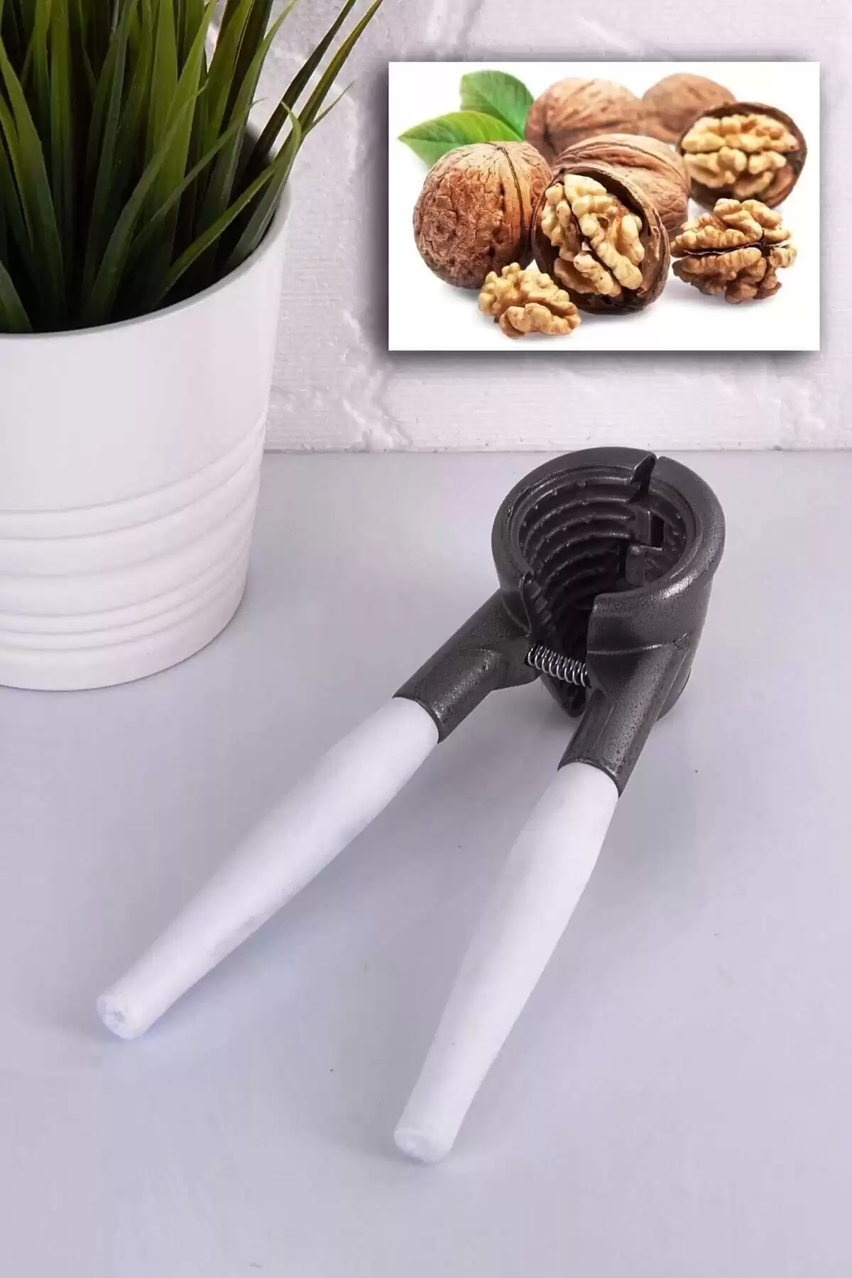 Ceviz Fındık Kıracağı Ergonomik Beyaz Saplı Ceviz Kıracak Dayanıklı Ceviz Kırma Aleti