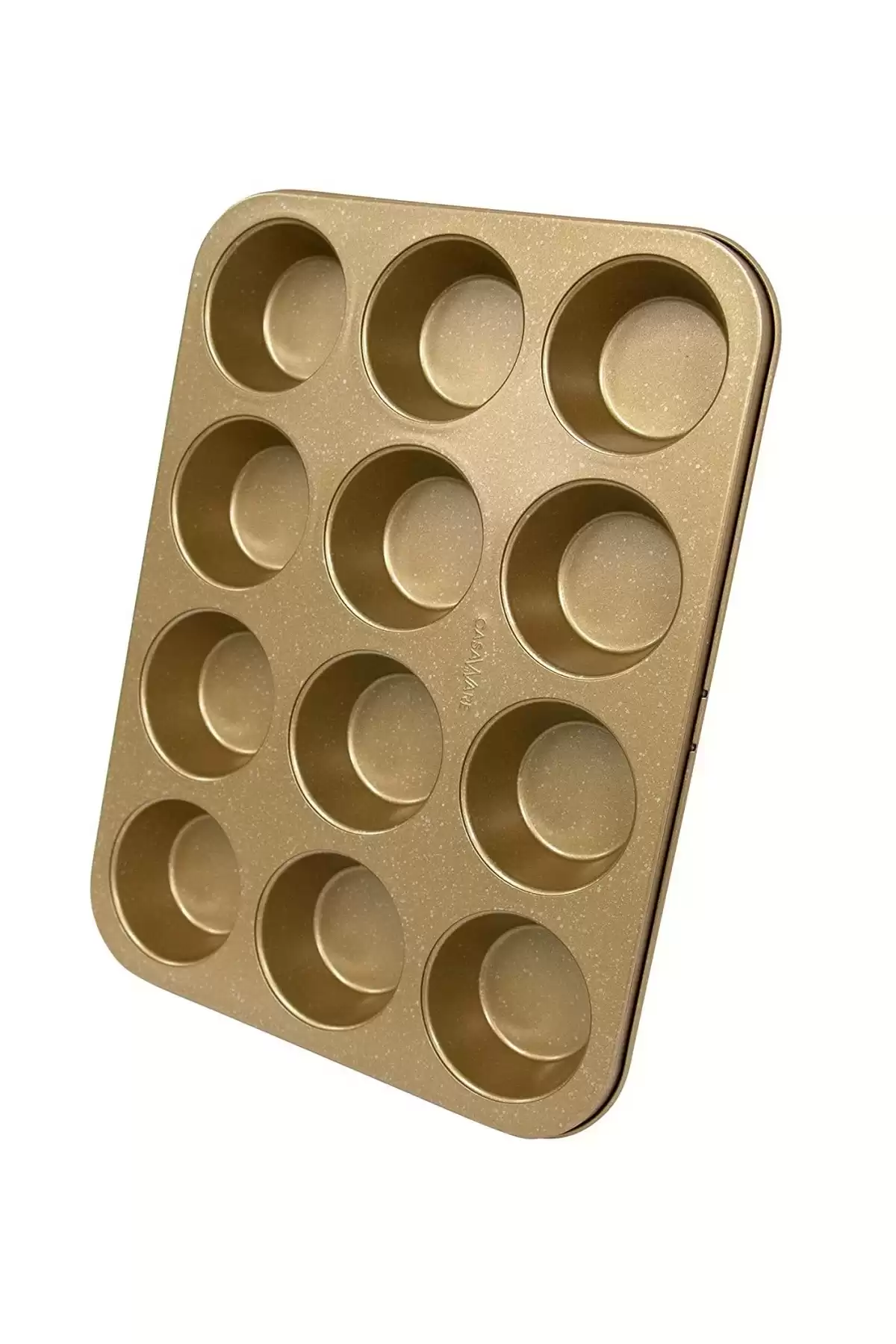 Muffin Kalıbı 12li Kek Kurabiye Cupcake Muffin Kalıbı Fırın Kapsül Tepsi Granit Kaplama Soft Gold