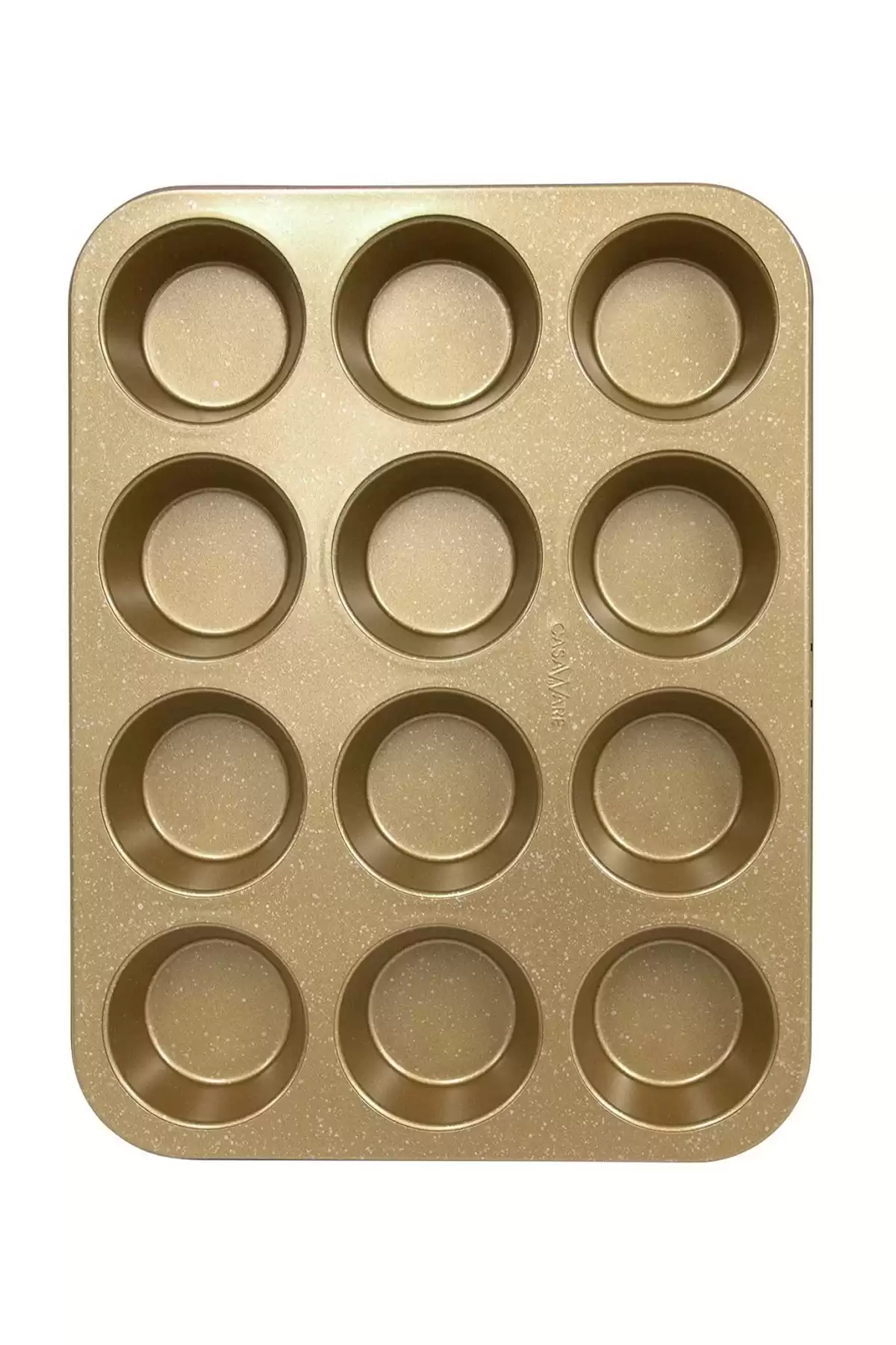 Muffin Kalıbı 12li Kek Kurabiye Cupcake Muffin Kalıbı Fırın Kapsül Tepsi Granit Kaplama Soft Gold