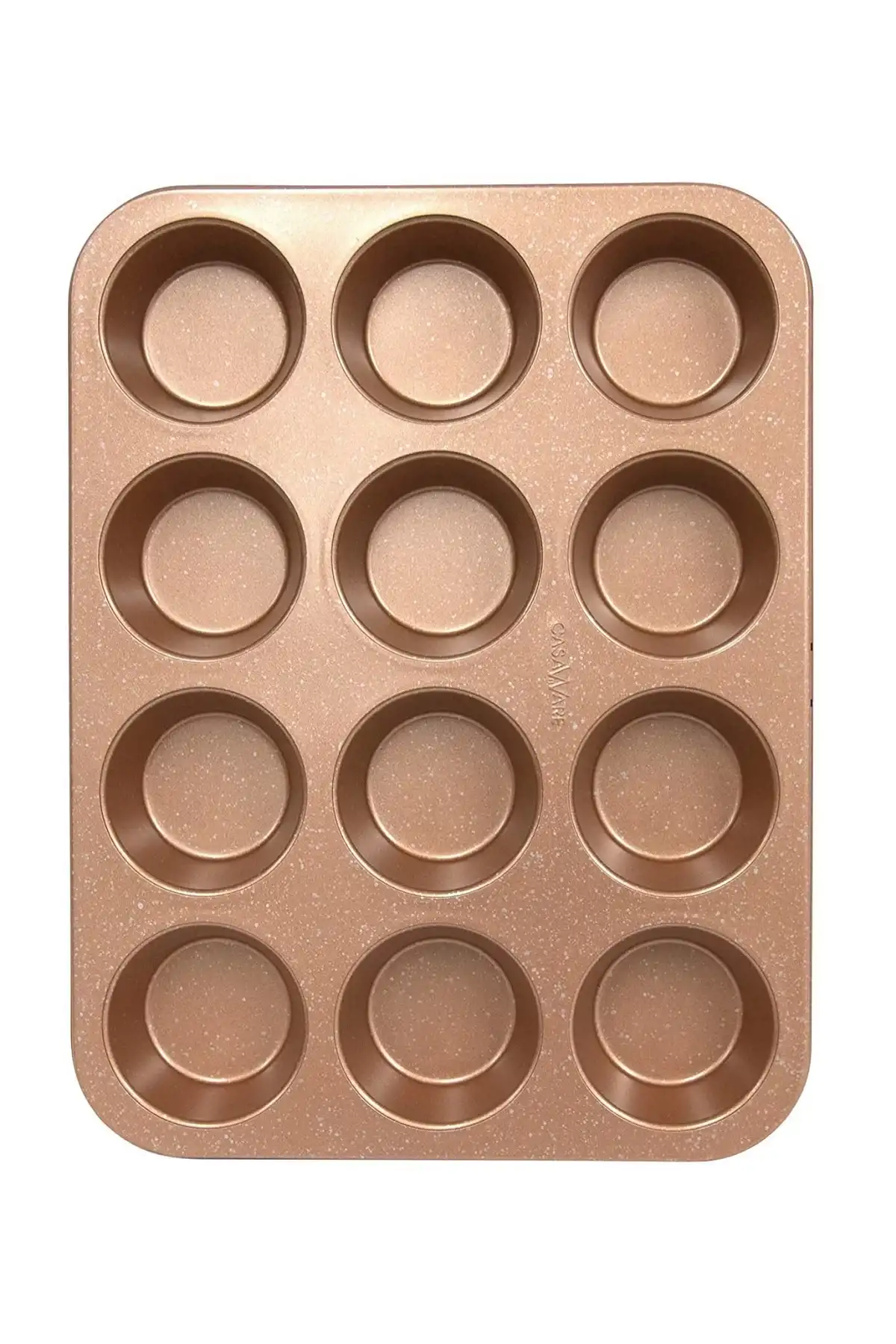 Muffin Kalıbı 12li Kek Kurabiye Cupcake Muffin Kalıbı Fırın Kapsül Tepsi Granit Kaplama Rise Gold