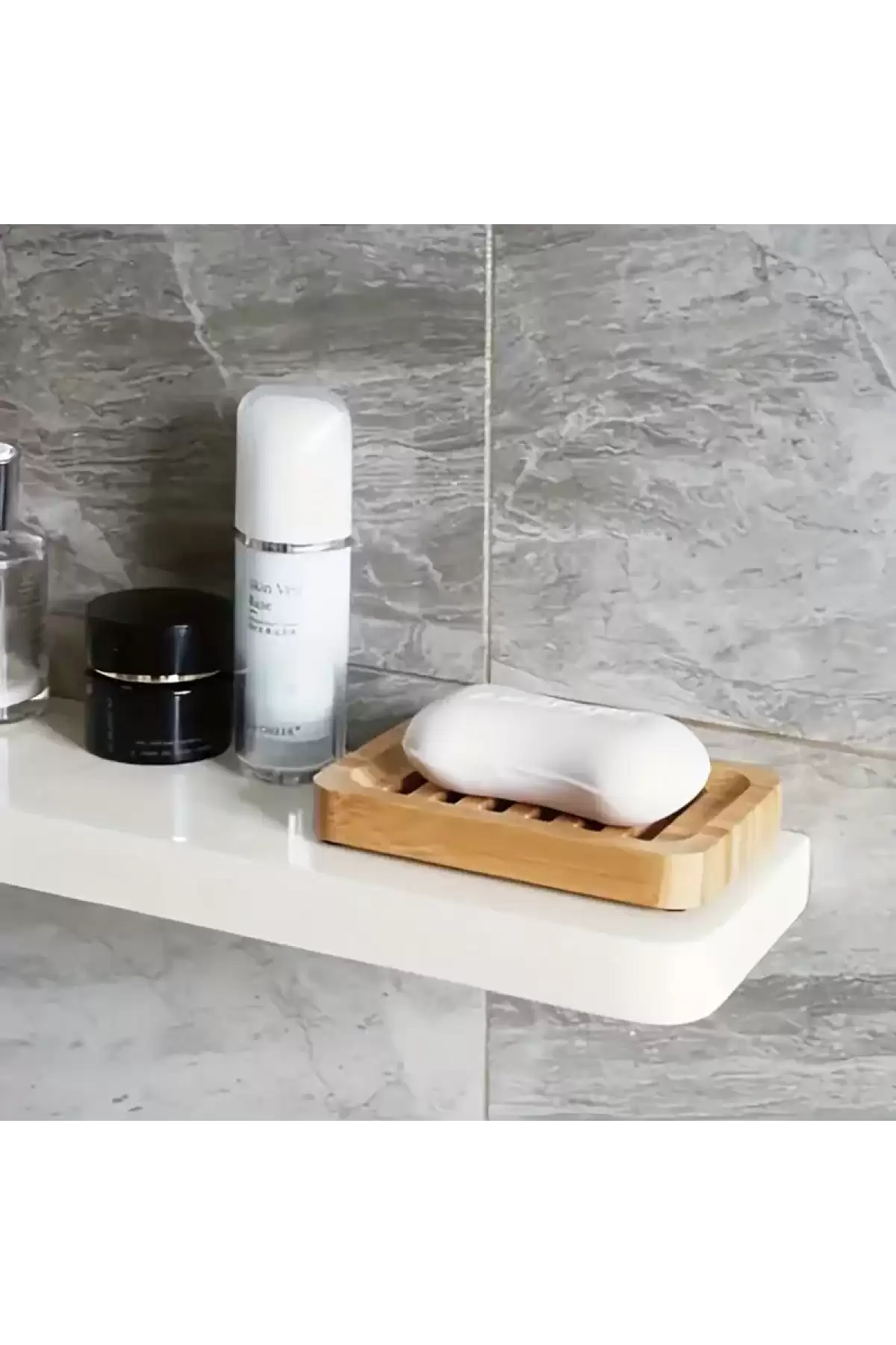 3 Adet Doğal Bambu Katı Sabunluk Mutfak Banyo Organizeri Dekoratif Hamam Sauna Sabunluk