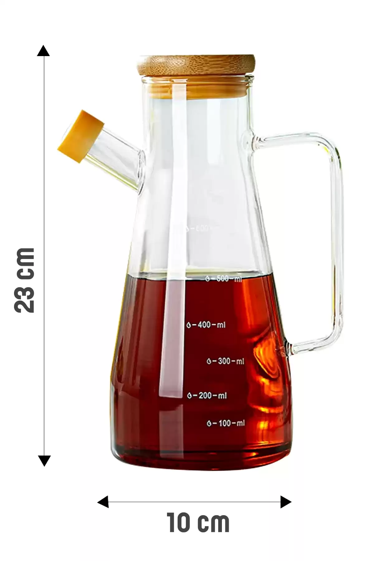 Bambu Kapaklı Cam Yağdanlık Vakumlu Ahşap Stantlı Sirkelik Zeytinyağı Şişesi Yağlık 900 ml 3lü Set